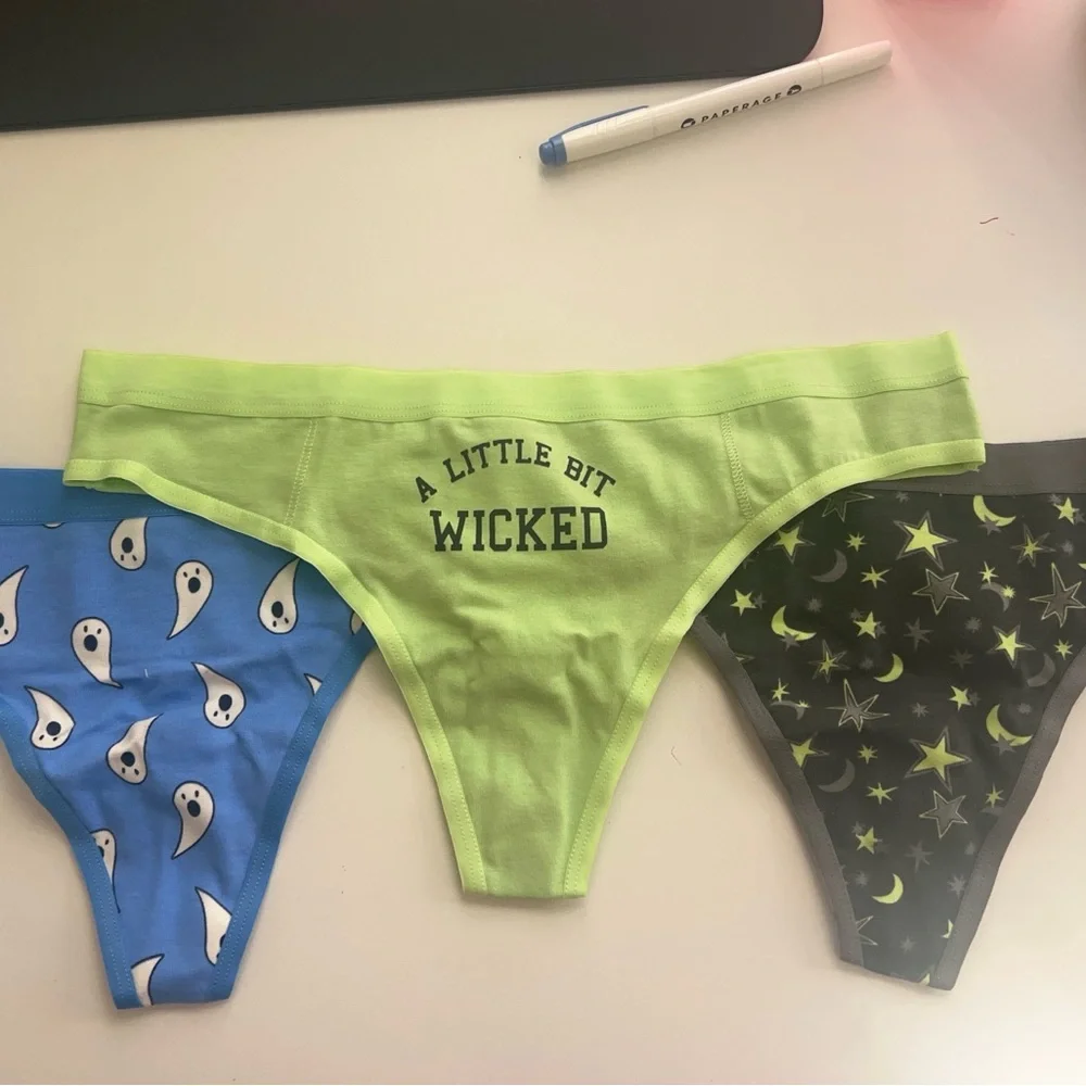 Aerie Cotton Thong Set Medium NWT 3 Pack Gift Box - Picture 2 of 6